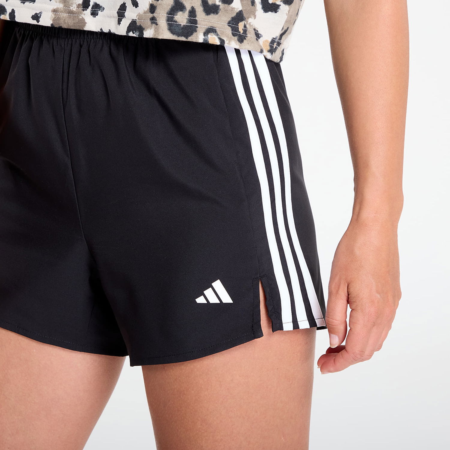 Šortky adidas Performance 3-Stripes High Waisted Shorts Čierna | JF4359, 1