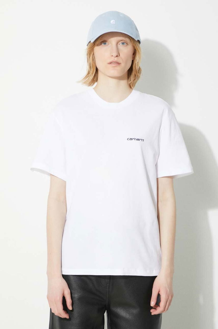Tričko Carhartt WIP Short Sleeve Script Embroidery T-Shirt Biela | I032293.00AXX