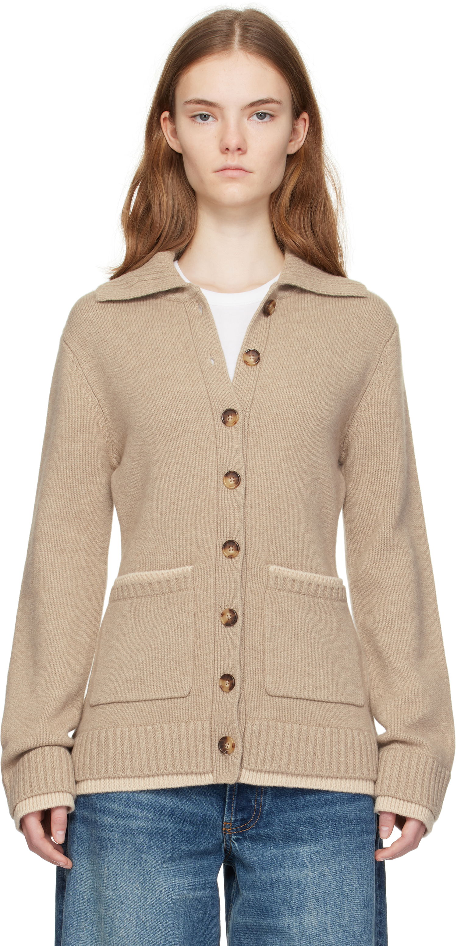 Sveter rag & bone rag & bone Danica Knit Cardigan Béžová | WAS24H049CS49, 0