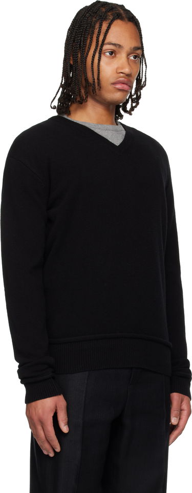 Sveter OUR LEGACY Parallel V-Neck Sweater Čierna | M4253PBC, 1