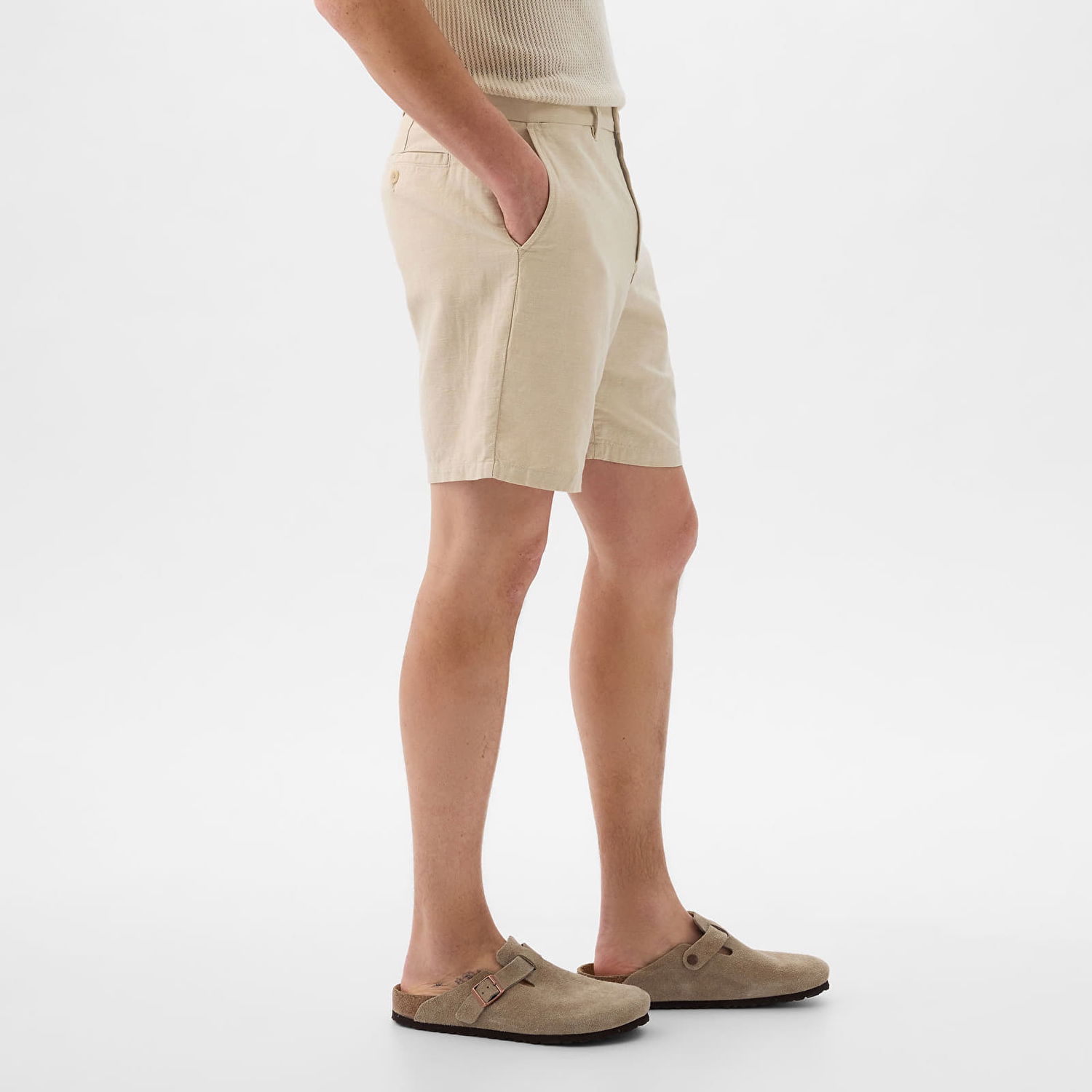 Šortky GAP Linen Fixed Waist Short Oatmeal Béžová | 870594-00, 1