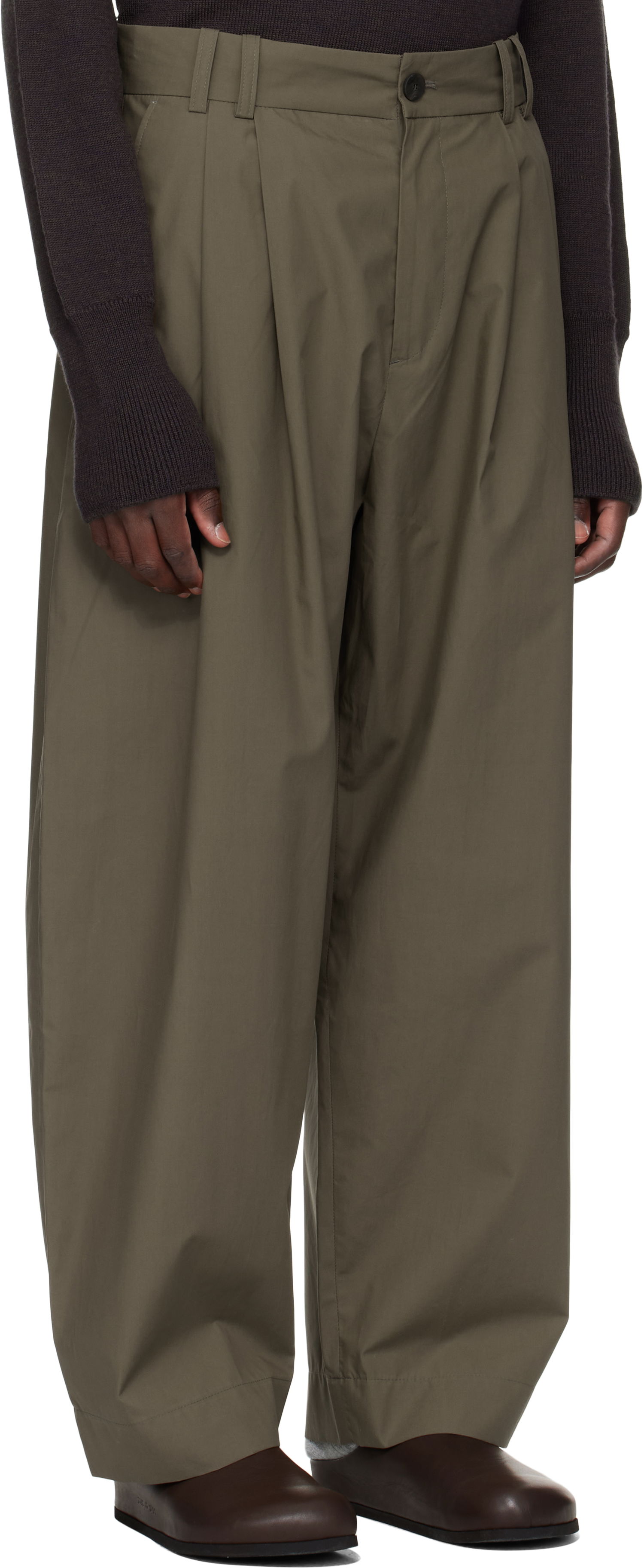 Nohavice Studio Nicholson Studio Nicholson Yale Pleated Trousers Zelené | YALE SNM - 788, 1