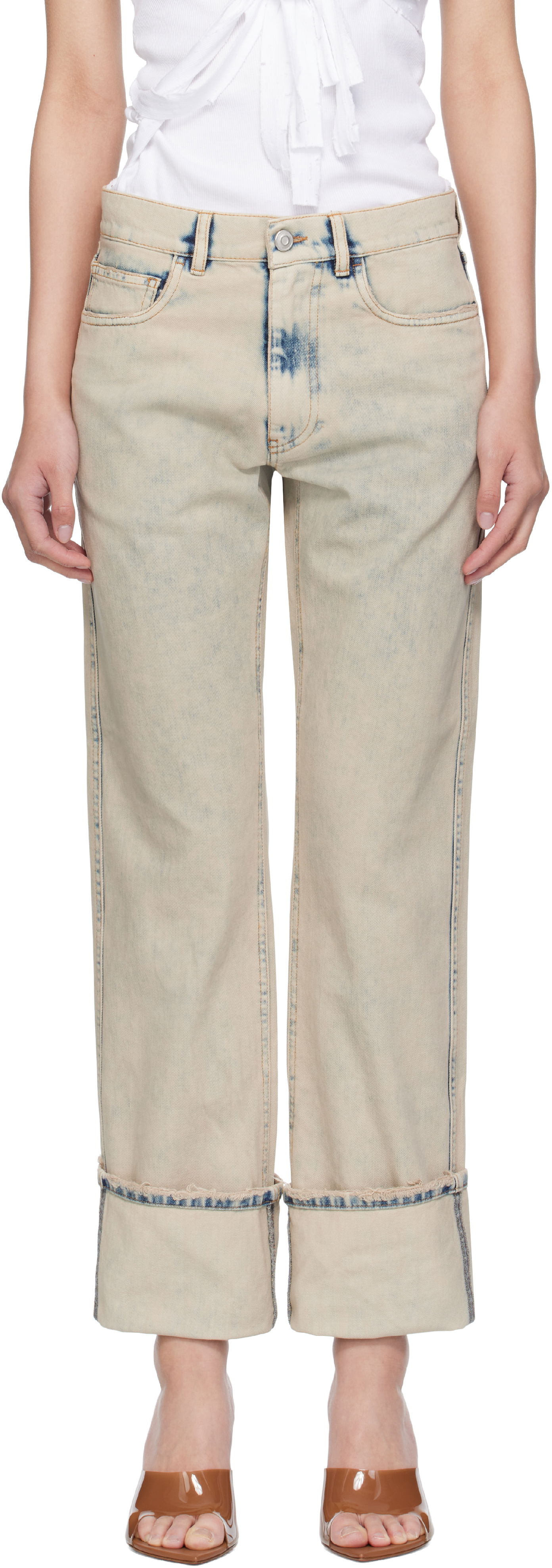 Džínsy Coperni Coperni Boyfriend Jeans Béžová | COPP122F2035, 0