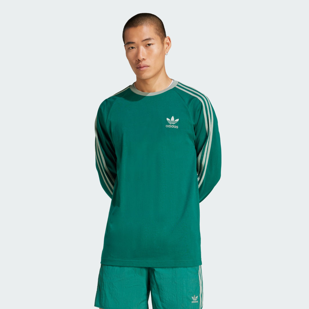 Dres adidas Performance Classics 3-Stripes Long Sleeve Tee Zelené | JD0540, 0