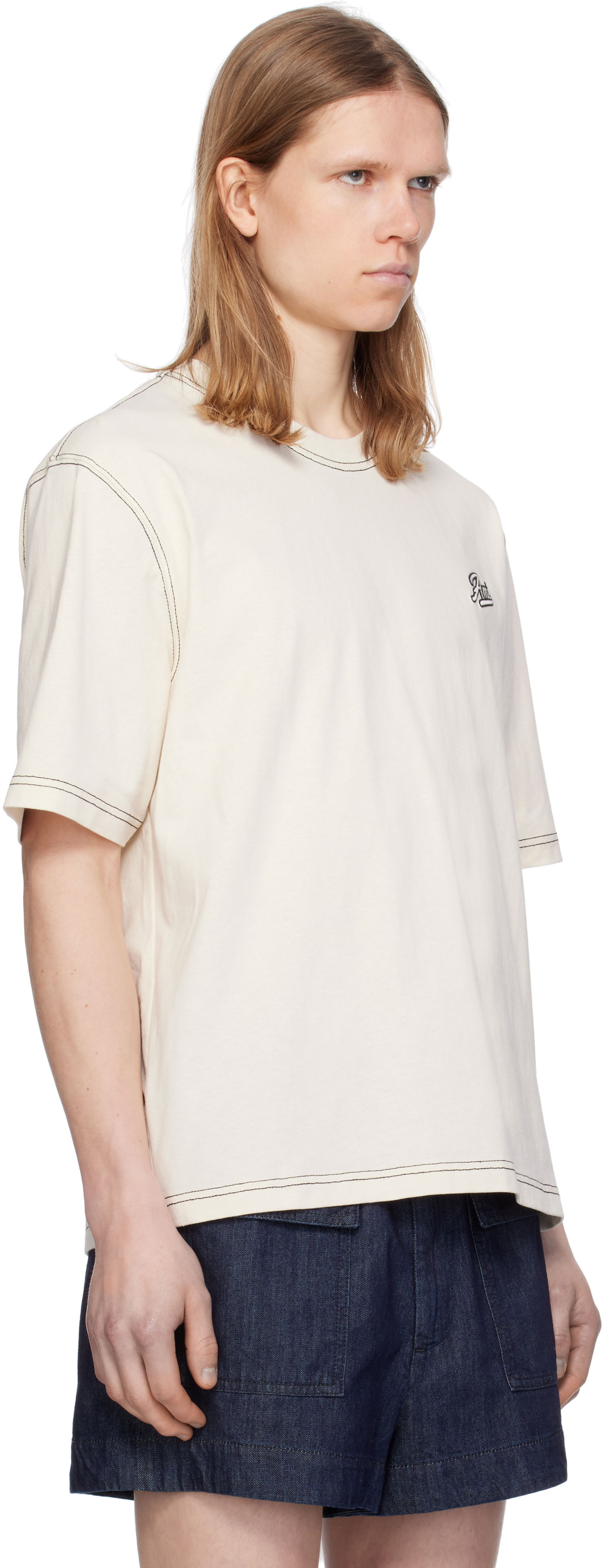 Tričko AMI AMI Paris Signature Cotton T-Shirt Béžová | HTS029.JE0118, 1
