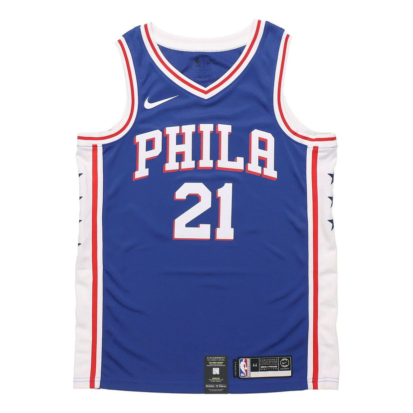 Dres Nike Philadelphia 76ers Joel Embiid No. 21 Basketball Jersey Modrá | CJ7678-498