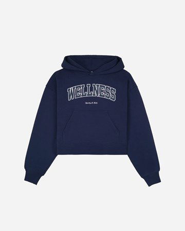 Mikina Sporty & Rich Wellness Ivy Cropped Hoodie Navy | HC851NA, 0