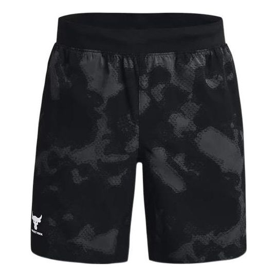 Šortky Under Armour Project Rock Woven Camo Shorts Čierna | 1377438-001