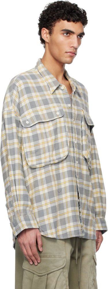 Košeľa R13 R13 Oversized Pocket Drop Neck Shirt Šedá | R13MR362-R467B, 1