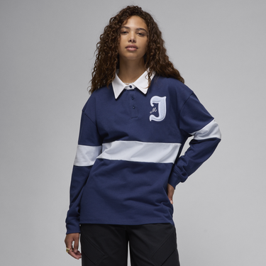 Polo tričko Jordan Long Sleeve Top Modrá | FV7182-410, 3