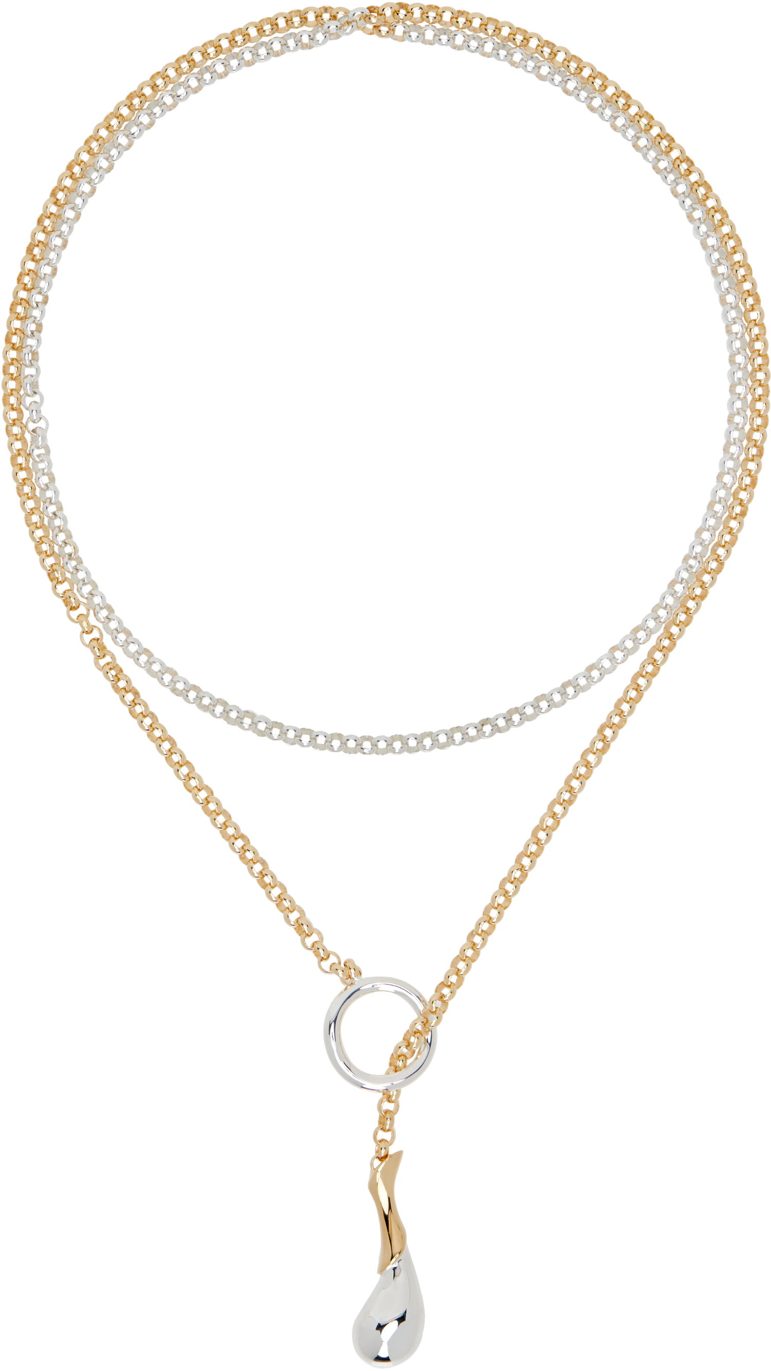 Náhrdelník Bottega Veneta Bottega Veneta Two-Tone Drop Chain Necklace Metalická | 838143 V507D, 0