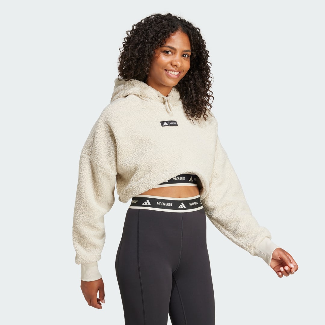 MOON BOOT Cropped Fleece Hoodie