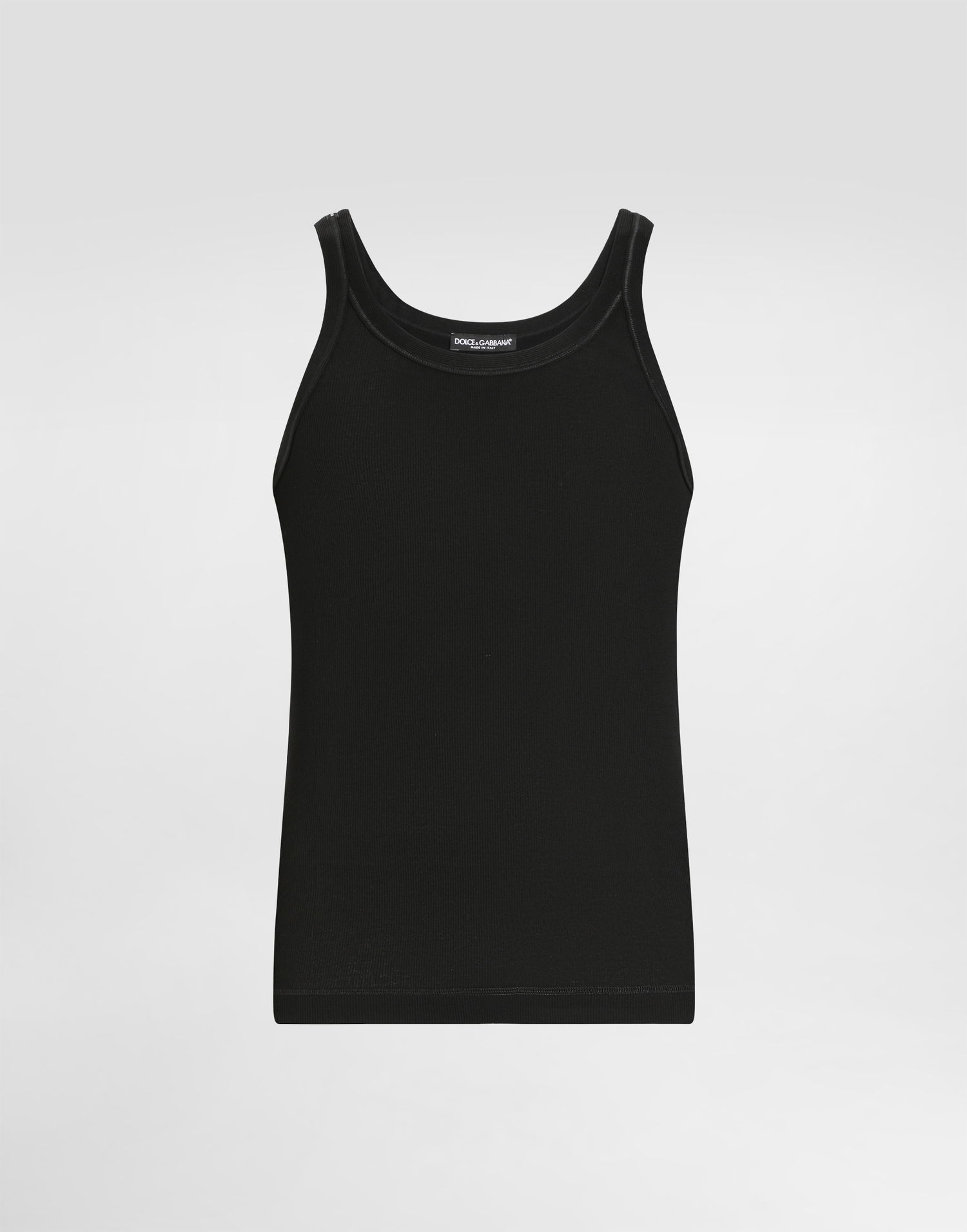 Tielko Dolce & Gabbana Cotton Ribbed Tank Top Čierna | G8PA8TFU7AVN0000_1, 0