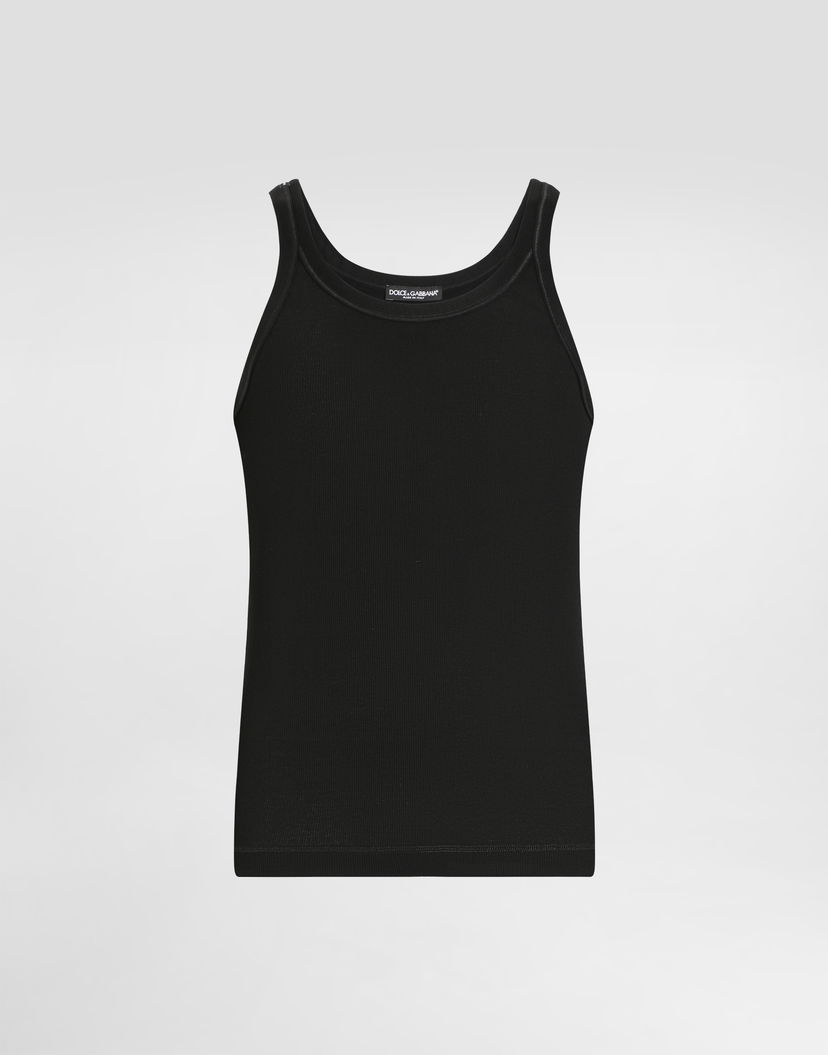 Tielko Dolce & Gabbana Cotton Ribbed Tank Top Čierna | G8PA8TFU7AVN0000_1