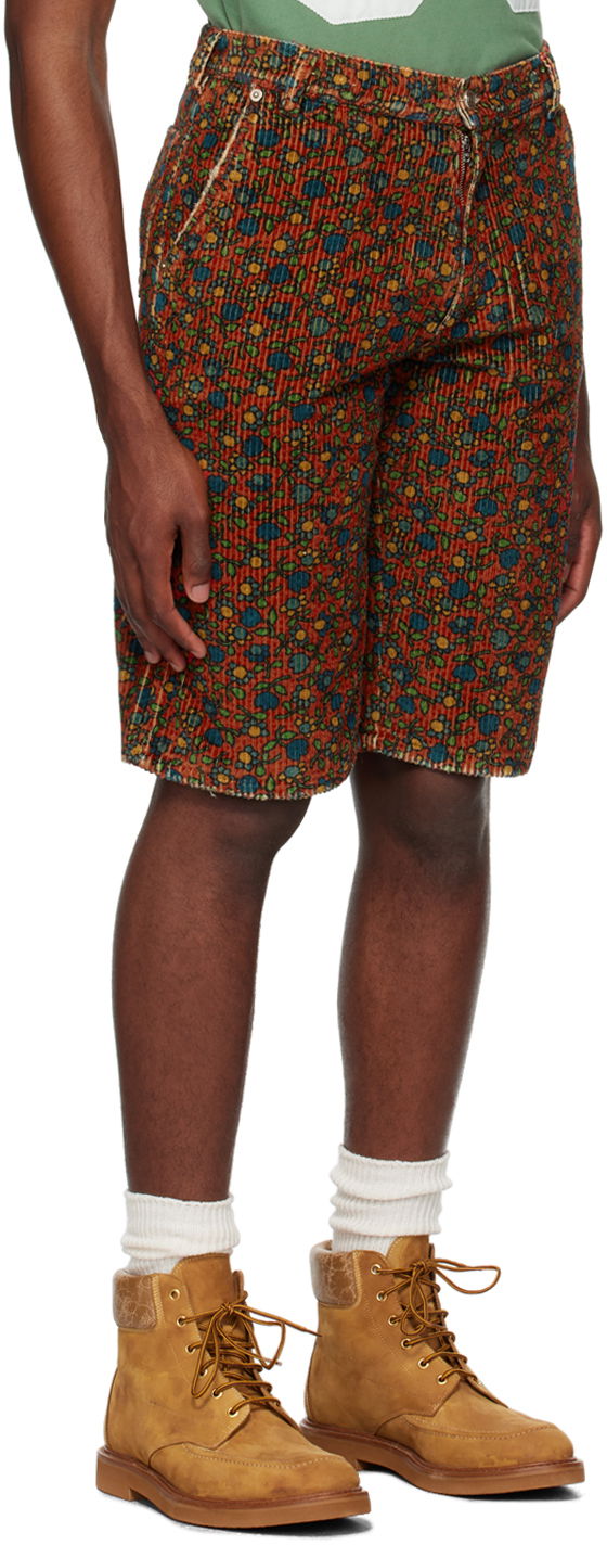 Printed Corduroy Shorts