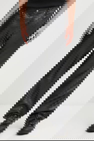 Nohavice Maison Margiela MM6 Maison Margiela Faux Leather Wide Leg Pants Čierna | SH2LA0045.M35455.900, 0