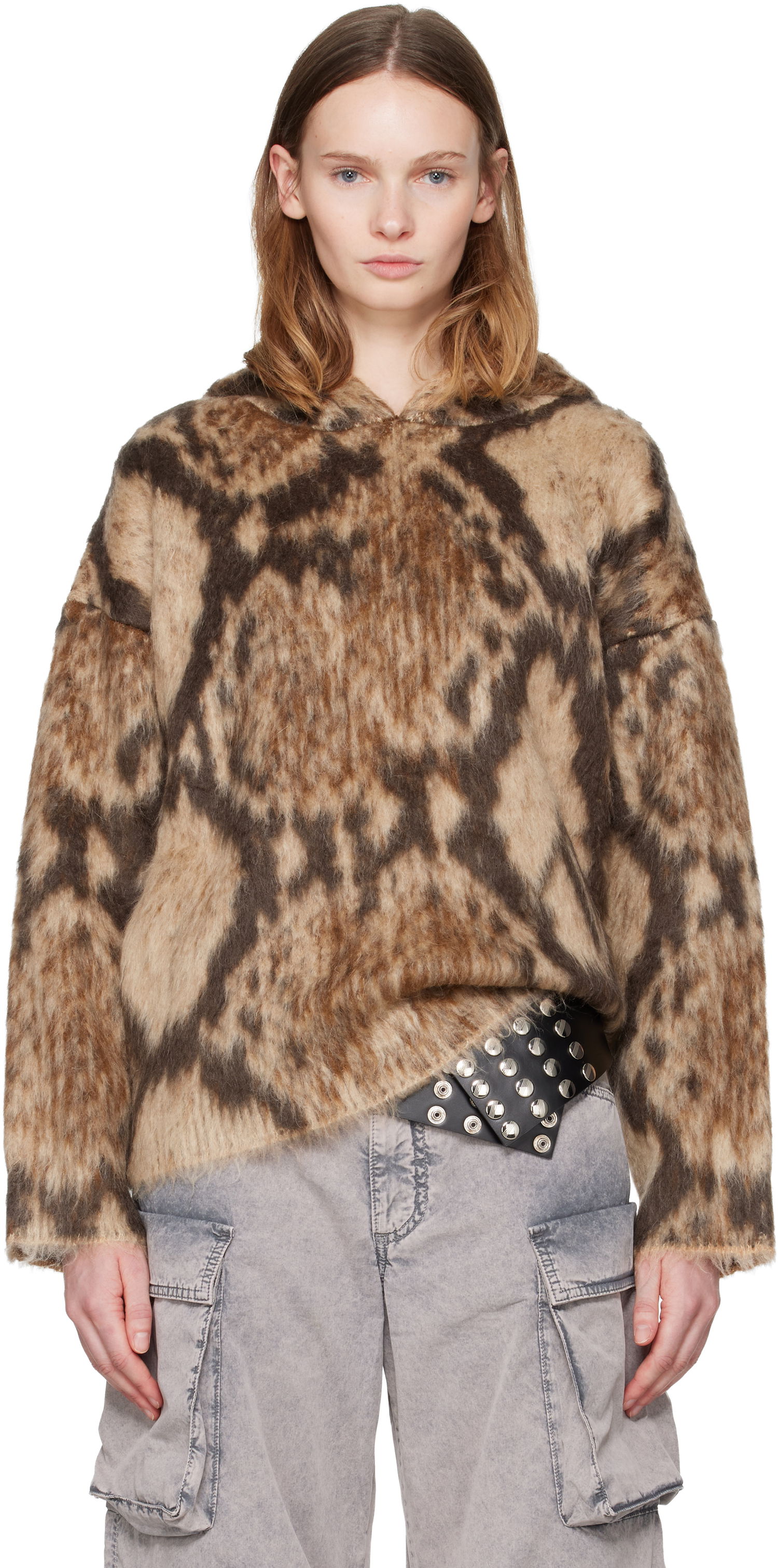 Mikina The Attico Brushed Animal Print Hoodie Rôznofarebný | 251WCK00123 KWW003AA, 0