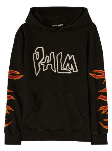 Mikina Palm Angels Graffiti Flames Hoodie Čierna | PMBB117F22FLE0021001