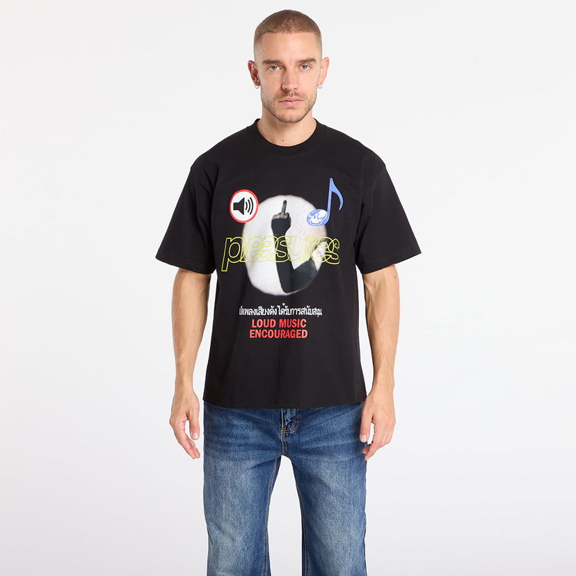 Tričko Pleasures Loud Music T-shirt Čierna | P25F008-BLACK