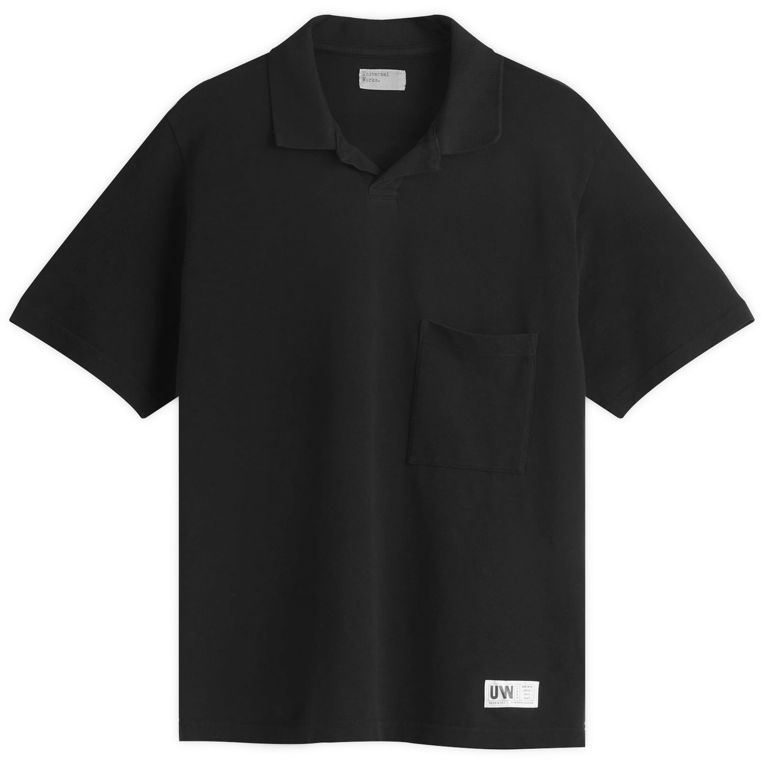 Polo tričko Universal Works Pique Vacation Polo, Size Large Čierna | 32633-BLK, 0