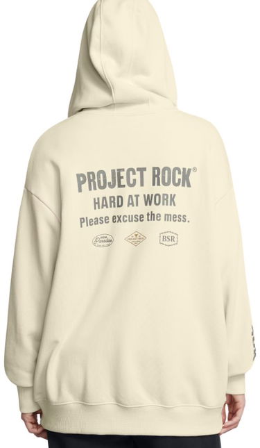Mikina Under Armour Project Rock Hard at Work Full-Zip Hoodie Béžová | 1386446-273, 1