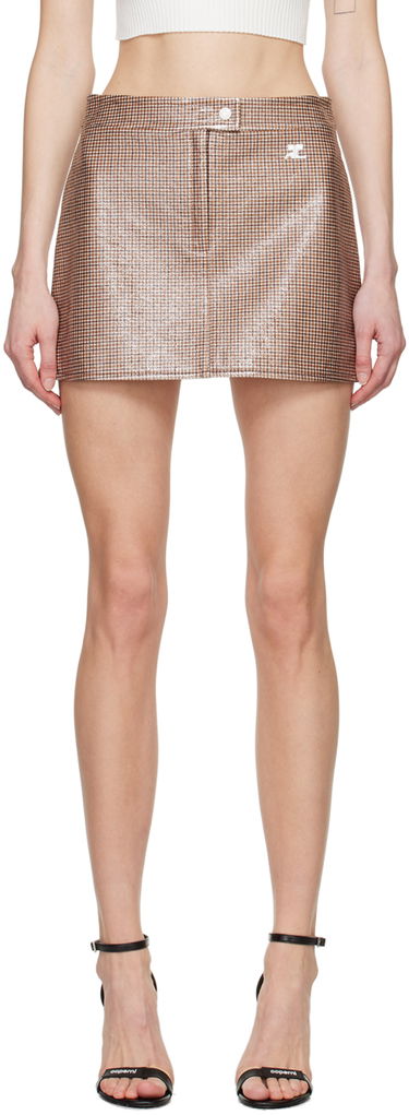 Sukňa Courrèges Courrèges Checked Miniskirt Hnedá | 124CJU001PR0042, 0