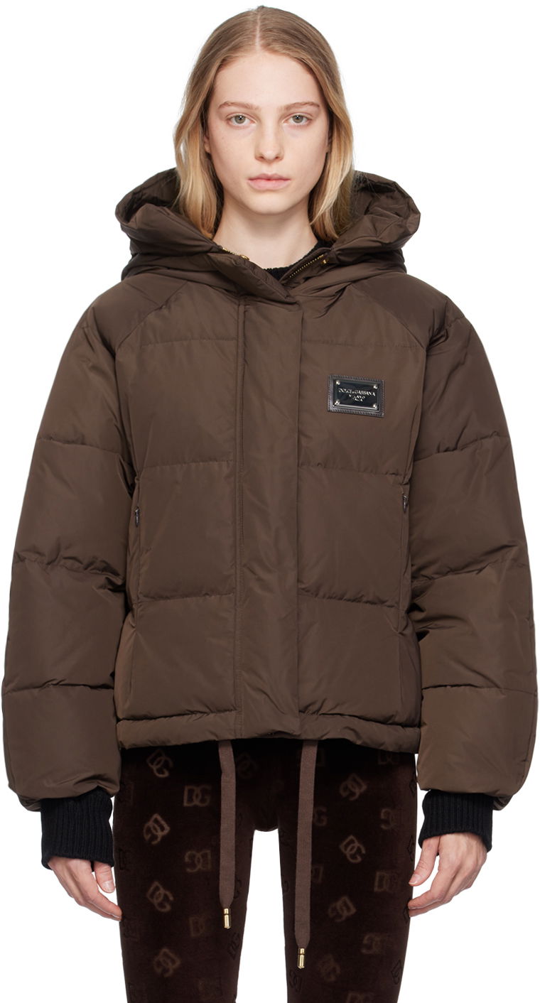 Bunda Dolce & Gabbana Brown Hooded Insulated Jacket Hnedá | F9R19T GDBWM, 0
