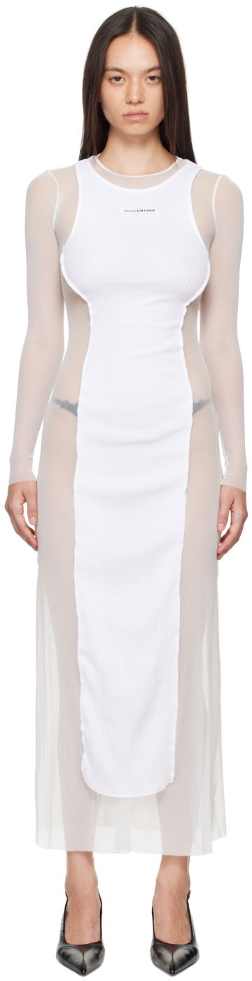 Šaty Jean Paul Gaultier Gaultier 'The Long Petit Grand' Maxi Dress Biela | 24/30-F-RO191B-T001-0101, 0