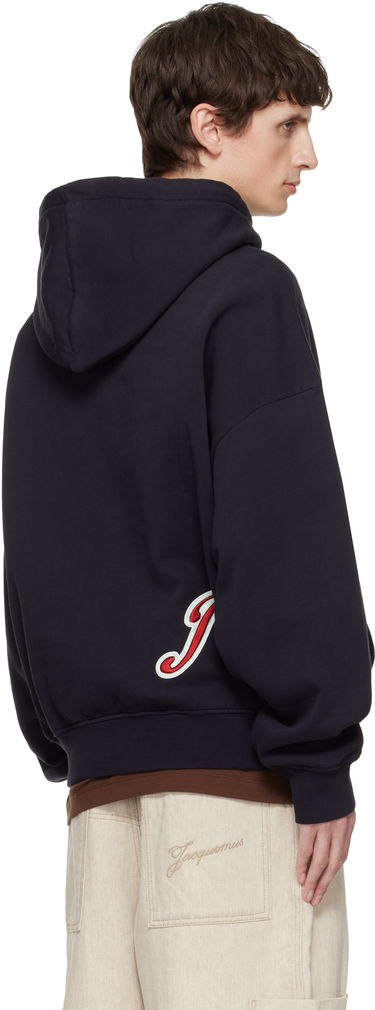 Mikina Jacquemus 'The Gio' Pullover Hoodie with Script Logo Patch Navy | 25HHOM00415AJ00126, 2