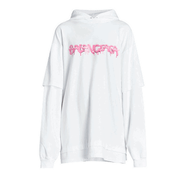 Mikina Balenciaga Double Sleeve Hoodie Biela | 681029 TLVF1 0901, 0