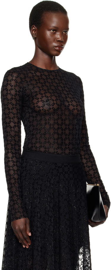 Body Givenchy Shiny Monogram Tulle Bodysuit Čierna | BWB03U20H0008, 1