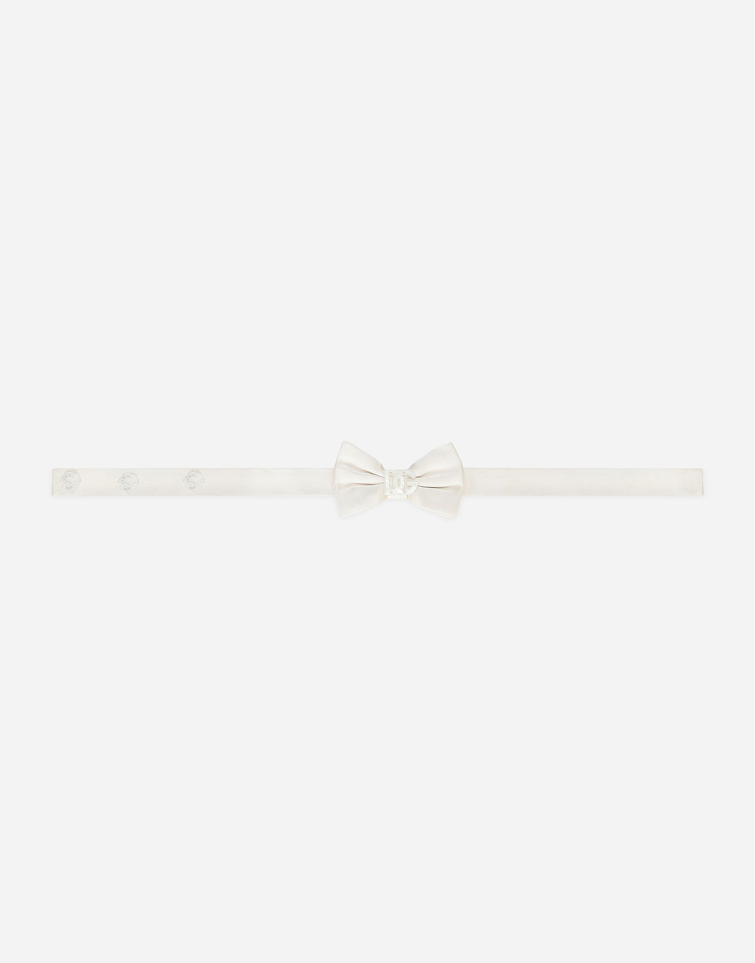 Opasok Dolce & Gabbana Dolce & Gabbana Silk Bow Tie with Mother-of-Pearl Logo Biela | L0EGH3G0U05W0001, 0