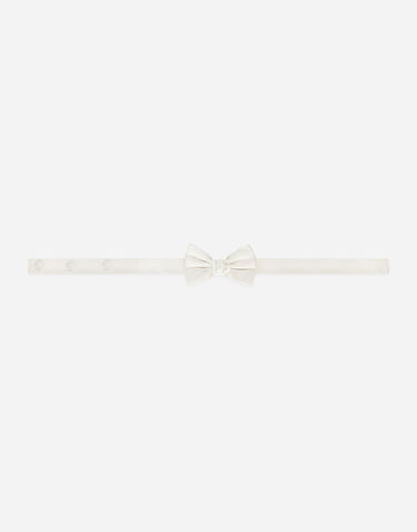 Opasok Dolce & Gabbana Dolce & Gabbana Silk Bow Tie with Mother-of-Pearl Logo Biela | L0EGH3G0U05W0001, 0
