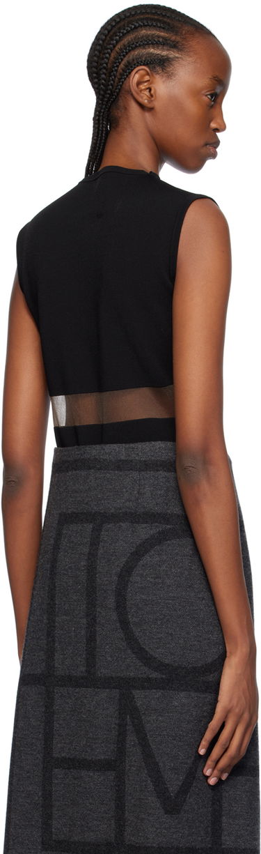 Šaty TOTEME TOTEME High-Neck Mesh-Paneled Top Čierna | 241-WRT1068-YA0028, 2