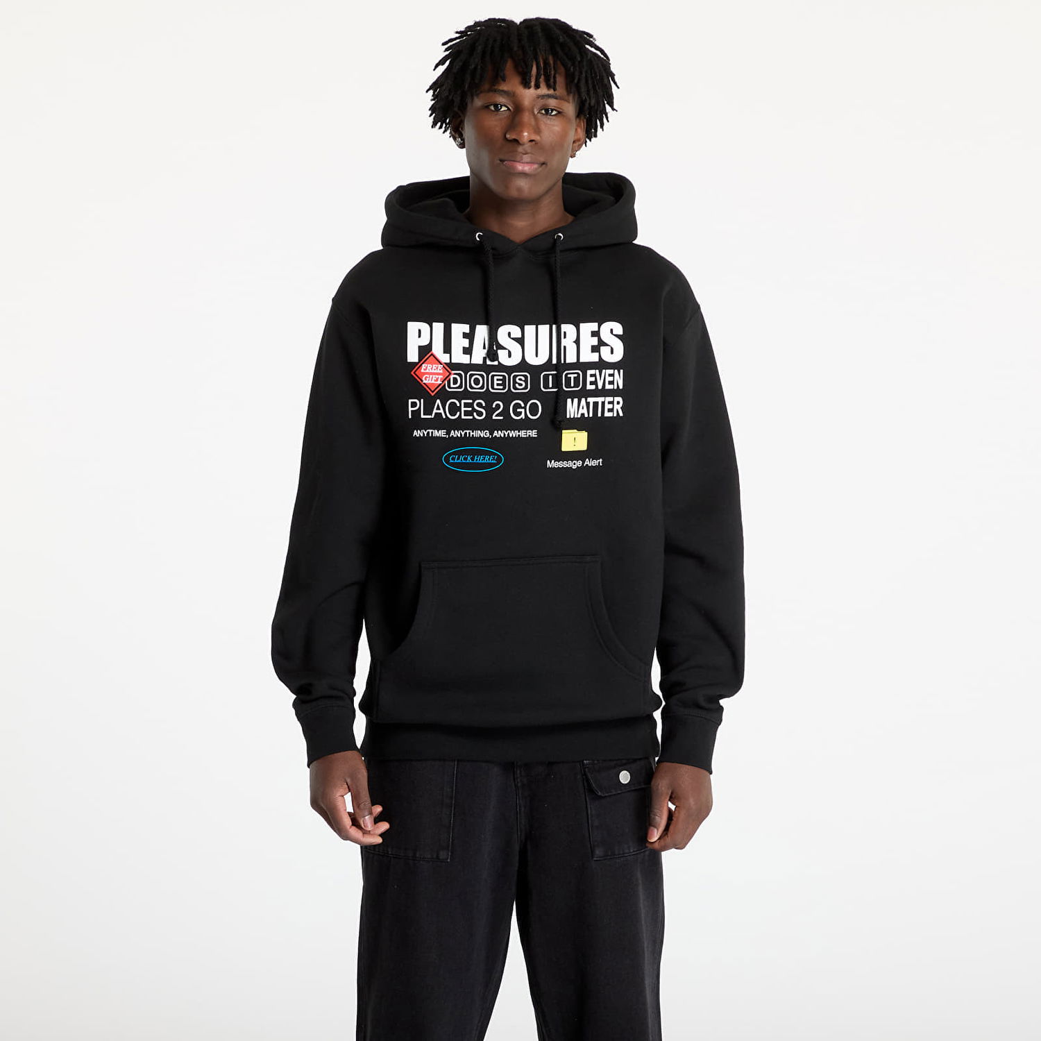 Mikina Pleasures Pleasures Grass Fed Hoodie Čierna | P24W043 BLACK, 0