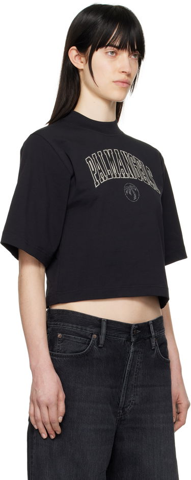 Crop Top Palm Angels Palm Angels College Cropped T-Shirt Čierna | PWAA020S25JER004100B, 1