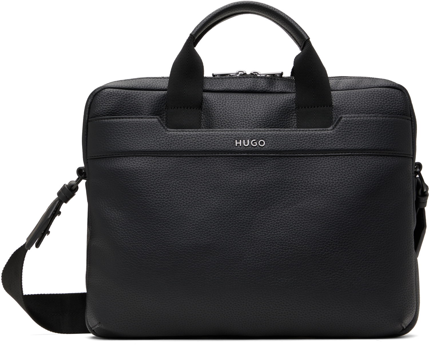 Kabelka BOSS Hugo Grained Faux-Leather Briefcase Čierna | 50541947, 0