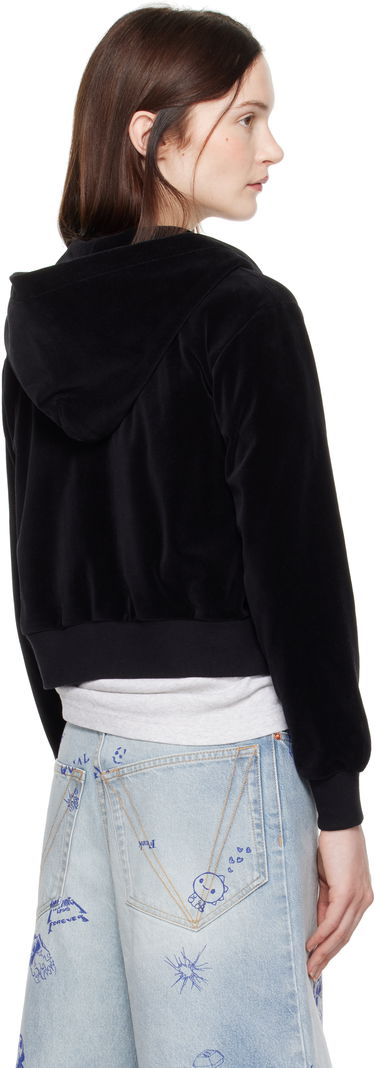 Mikina BAPE A Bathing Ape Crystal Stone Ape Head Velour Cropped Hoodie Čierna | 001ZPK802004L, 2
