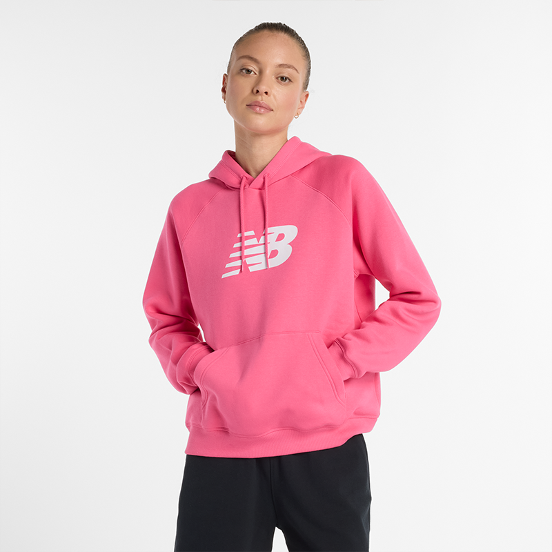 Mikina New Balance Women's Hoodie Essentials Stacked Logo Ružová | NBWT43524DAB, 0