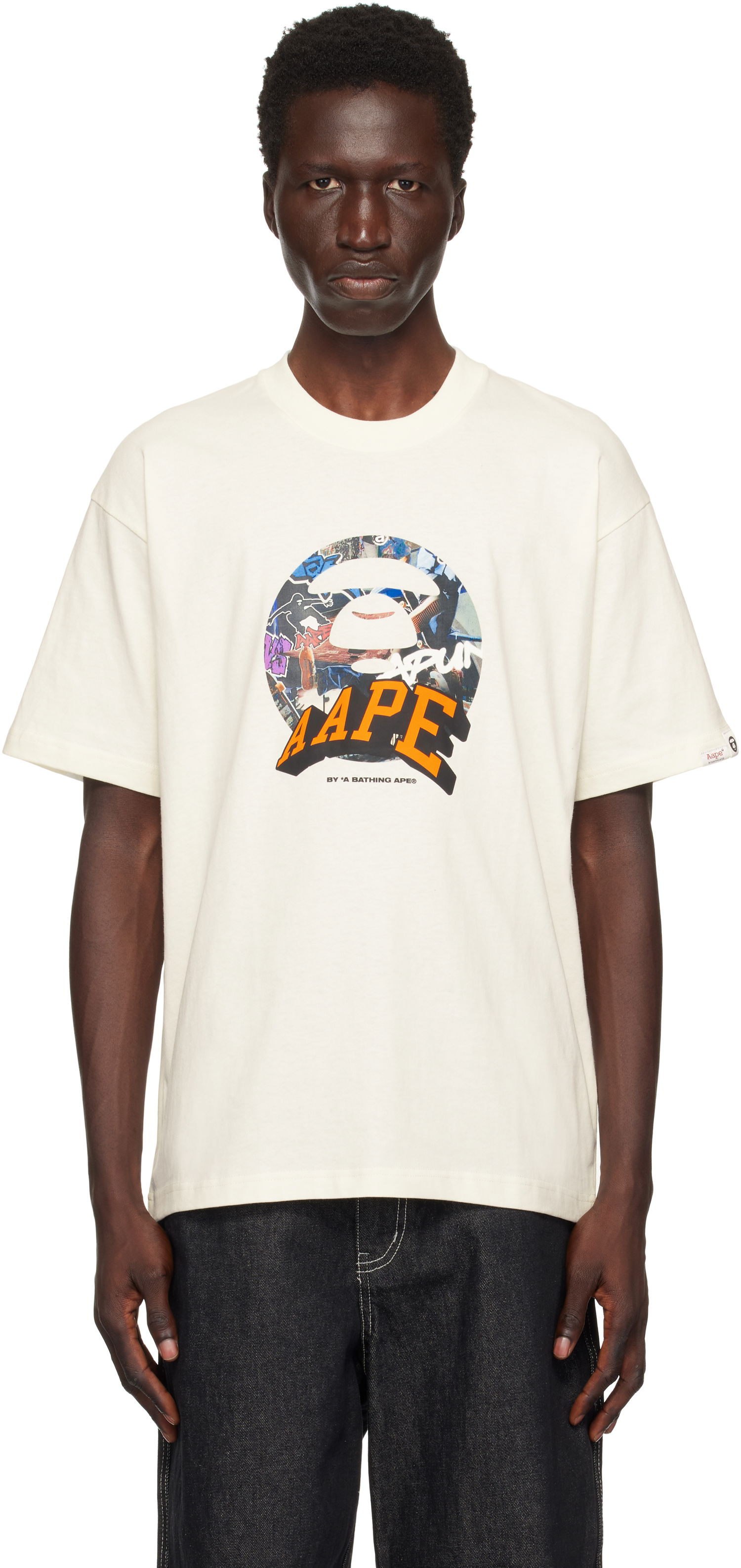 Tričko AAPE by A Bathing Ape AAPE by A Bathing Ape Theme Graphic T-Shirt Biela | AAPTEM1551XXNIVX, 0