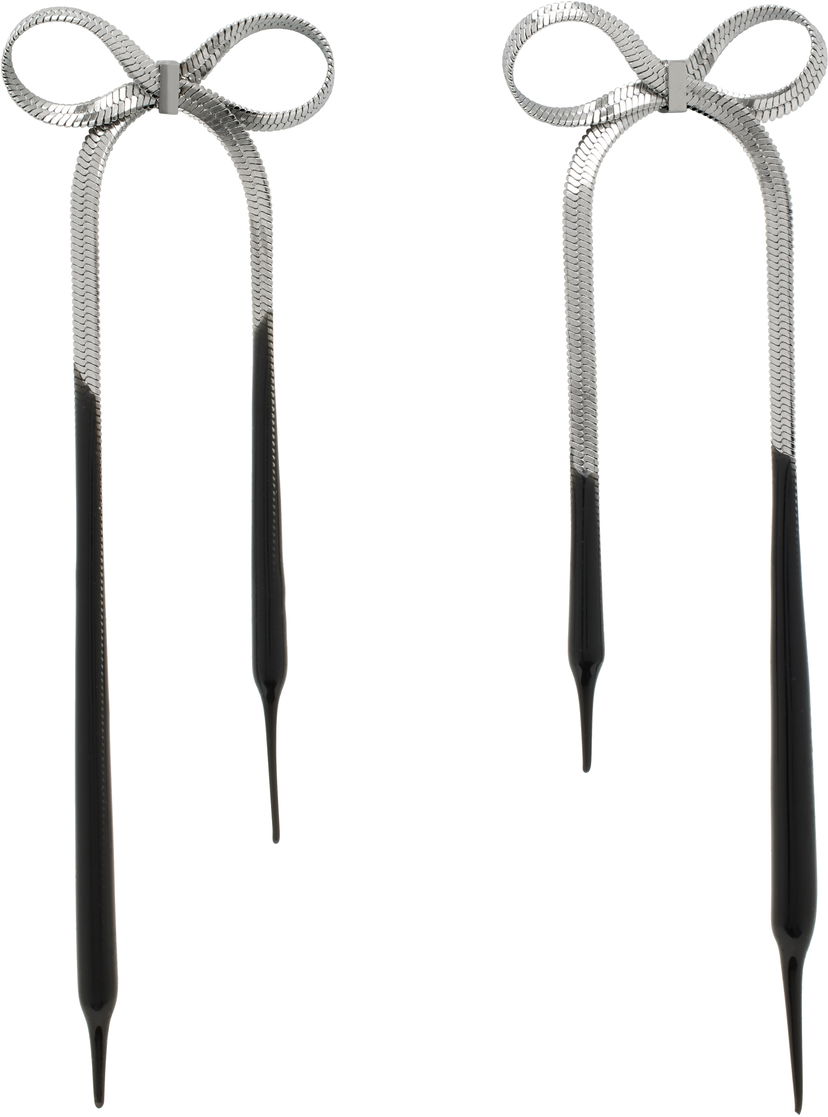 Náušnice Ottolinger Ottolinger Laced Bow Earrings Čierna | 2225150299