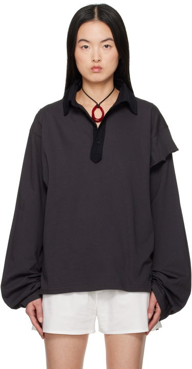 Polo tričko Ottolinger Ottolinger Long Sleeve Polo Čierna | 11510291501, 0