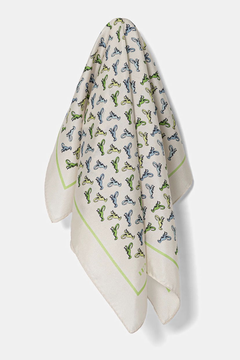Šál Coach Coach Silk Scarf with Dinosaur Print Biela | 29CAS86