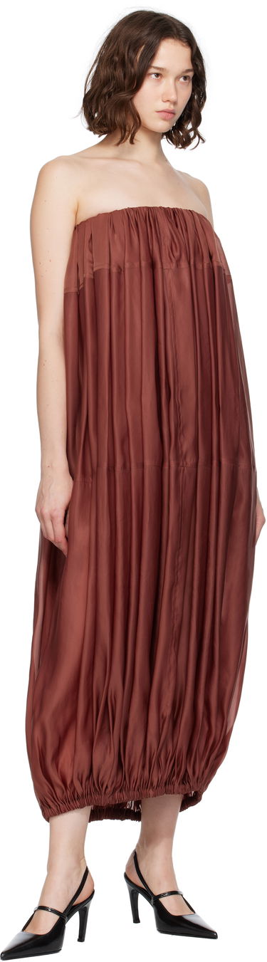 Šaty FERRAGAMO Ferragamo Voluminous Bustier Maxi Dress Hnedá | 782875, 3