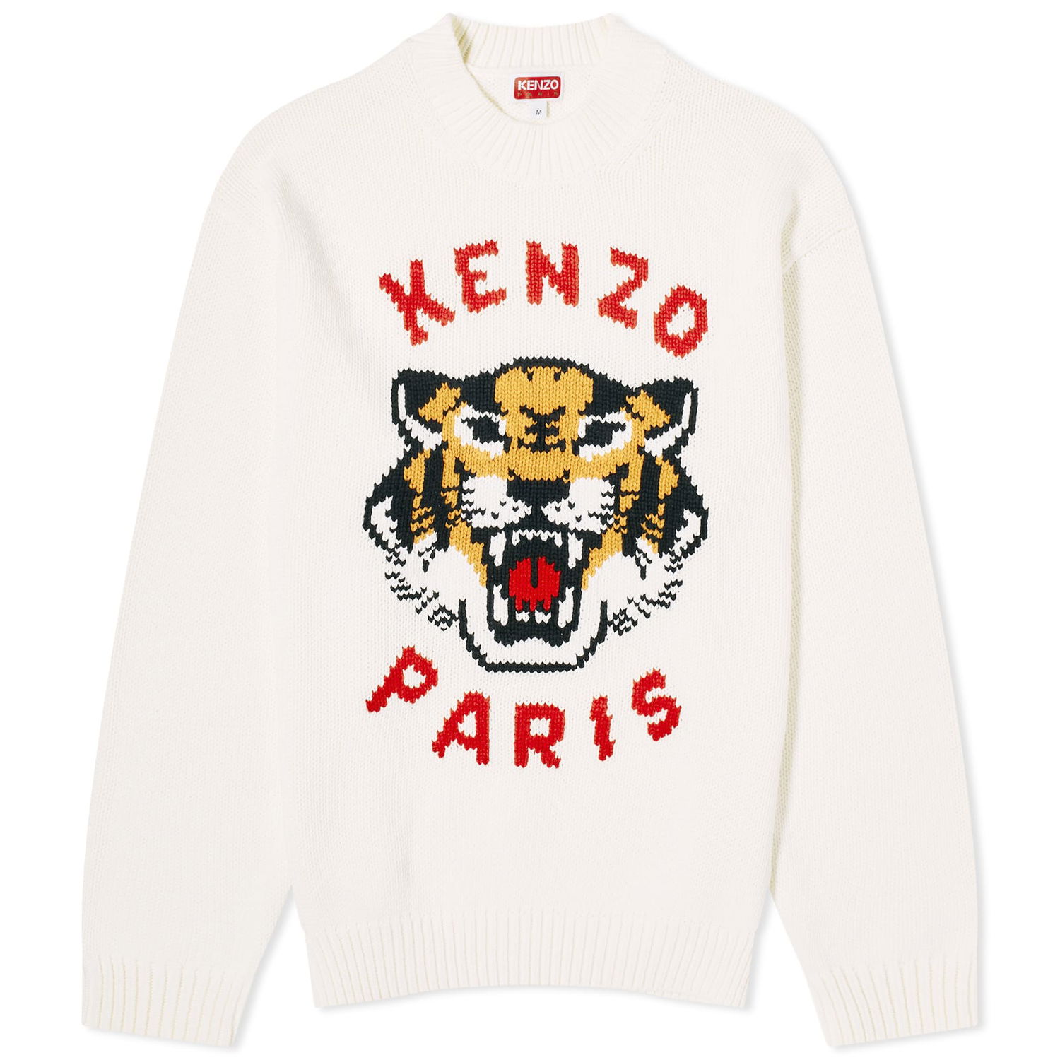 Mikina KENZO Lucky Tiger Crew Knit Biela | FE58PU0143LD-02, 0
