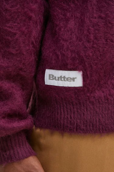 Sveter Butter Goods Mohair Button Up Knitted Cardigan Vínová | BG243400, 3