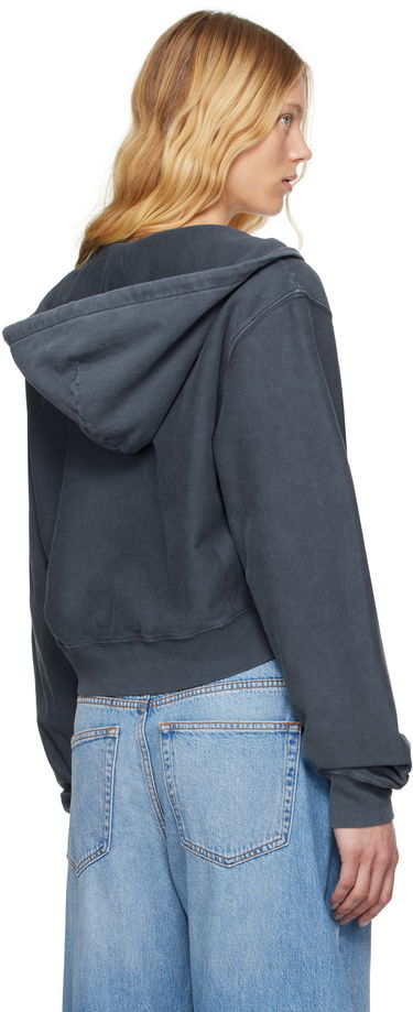 Mikina Alexander Wang Alexander Wang Distressed Cotton Cropped Hoodie Šedá | 4CC2251559, 2