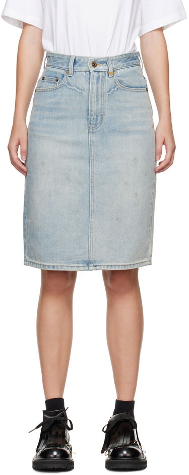 Sukňa We11done Washed Denim Midi Skirt Modrá | WD-DS2-24-372-W-SK, 0