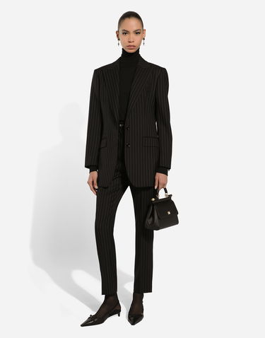 Bunda Dolce & Gabbana Single-breasted Pinstripe Wool Jacket Rôznofarebný | F290XTFR21XS8052, 1