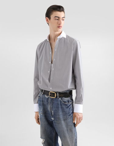 Košeľa Dolce & Gabbana Dolce & Gabbana Striped Cotton Shirt Šedá | G5MZ1ZFR5YGS8051, 3